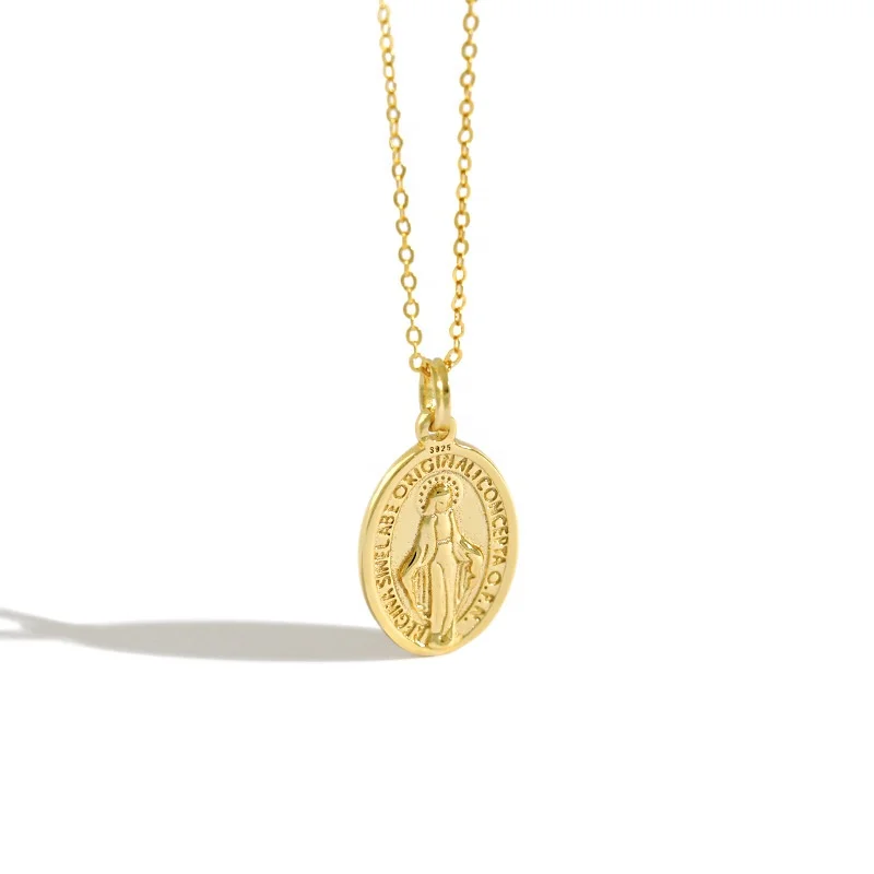 

NewSN70 Jesus pendant necklace 925 sterling silver long chain necklace