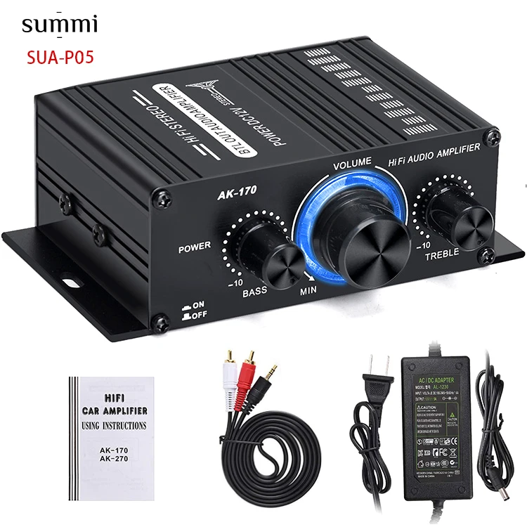 

SUA-P05 Hot Sales 2 Channel Mini Car Power Amplifier Class D Subwoofer Audio Power Amplifier