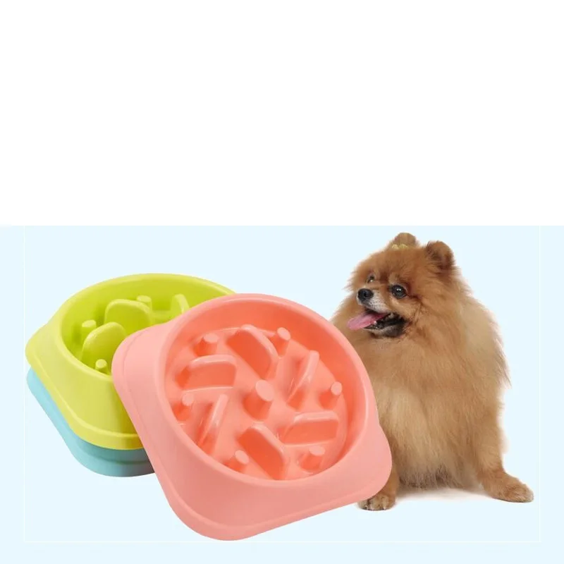

Pet bowl Candy Color Anti-Gulping Dog Bowl Slow Feeder Interactive Bloat Stop Dog Bowl for Fast Eaters, Red/blue/green