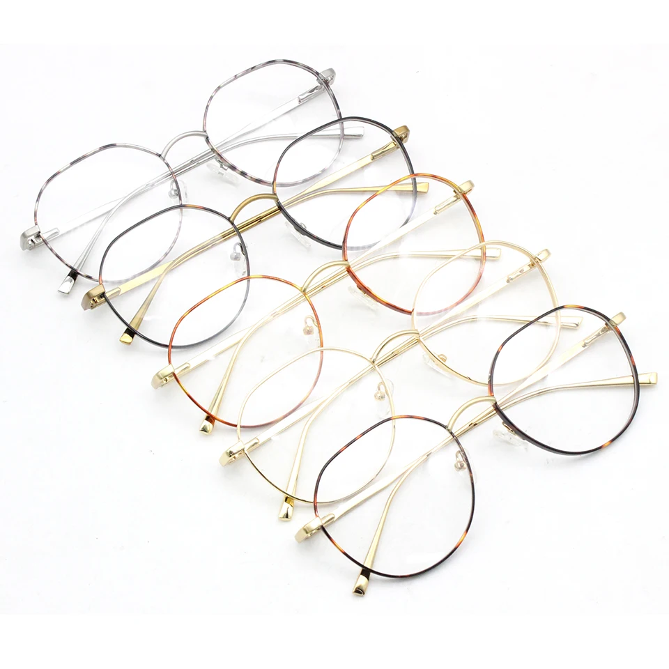 

Latest high end wide rim Metal optical eyeglasses frame popular fashion eyewear men women glasses frame ready stock