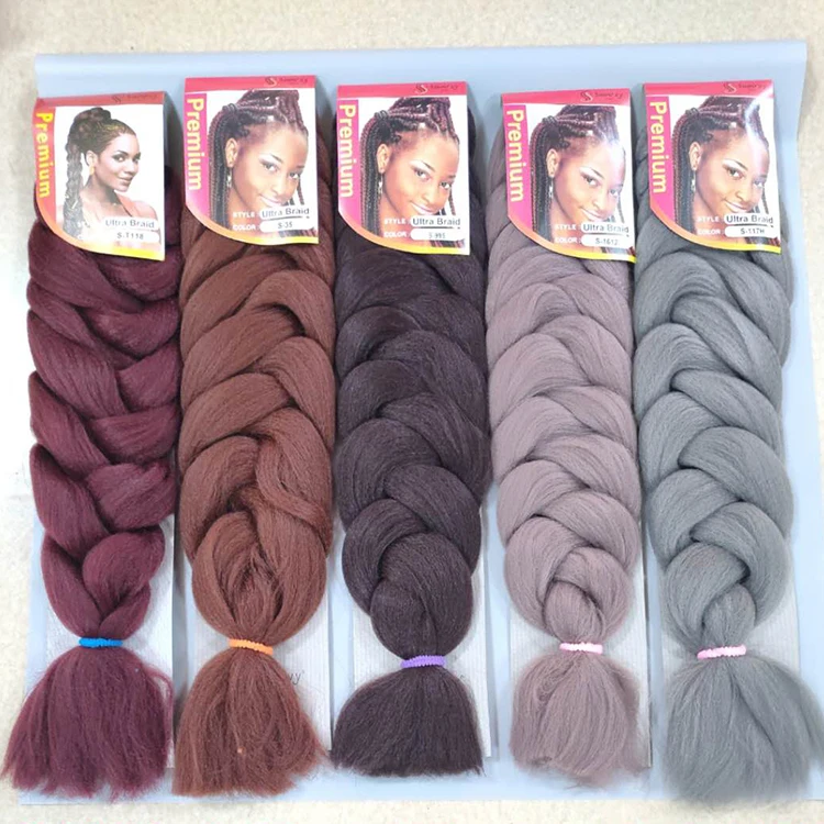 

165g 82inch Solid Color Crochet Braids Ombre Synthetic Expression Jumbo Braid Braiding Hair Extension, Pure color