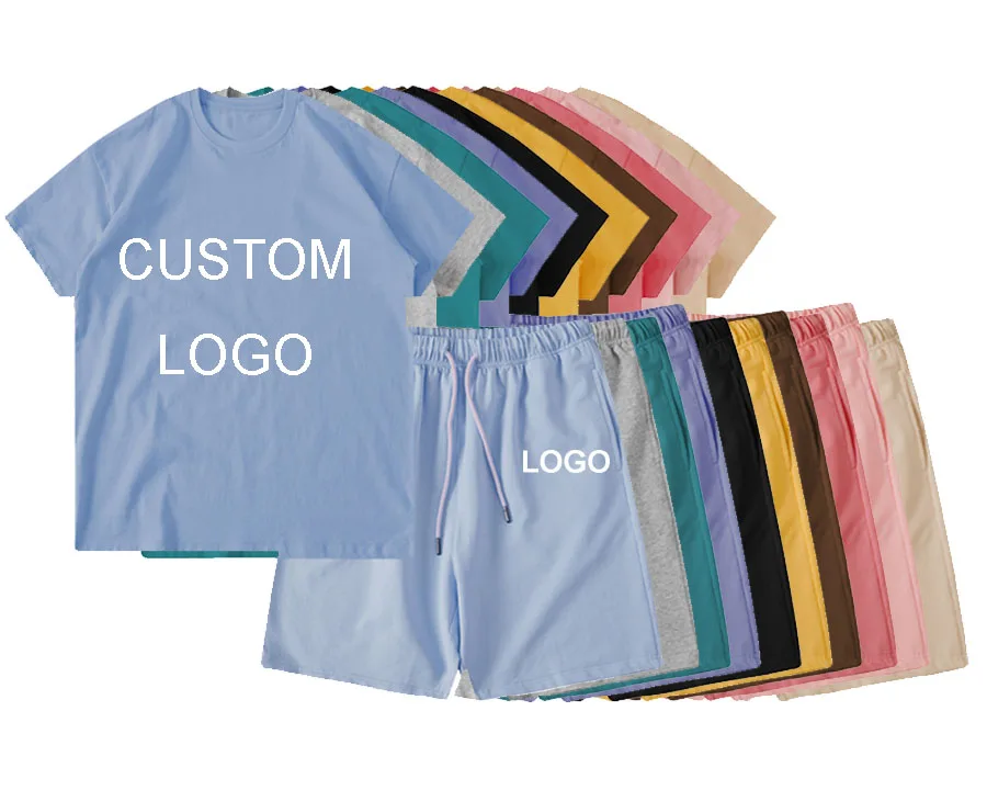 

2022 Summer Clothing Set urban boy Kids shorts and tshirt sets 2 Pieces basic colored kids Boys Custom Short Set