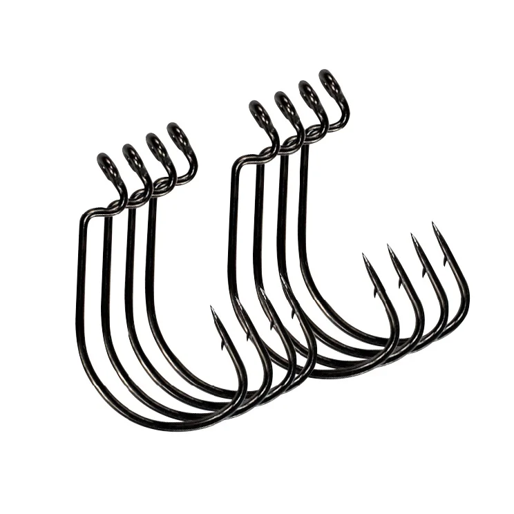 

50pcs Pack Fishing Circle Hooks Barbed Fishing Hook Worm Crank Hook