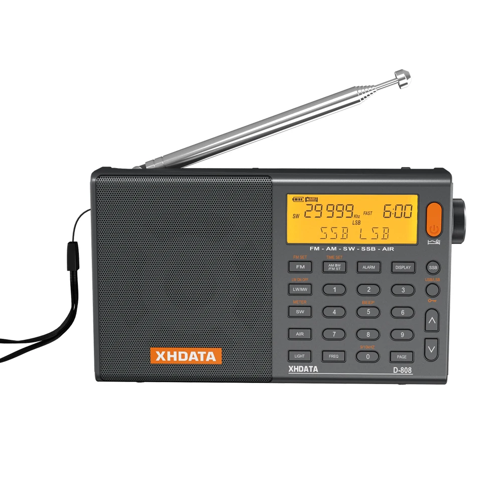 

XHDATA D-808 Portable Digital Radio FM stereo/SW/MW/LW/SSB Air Band Multi Band Receiver Speaker