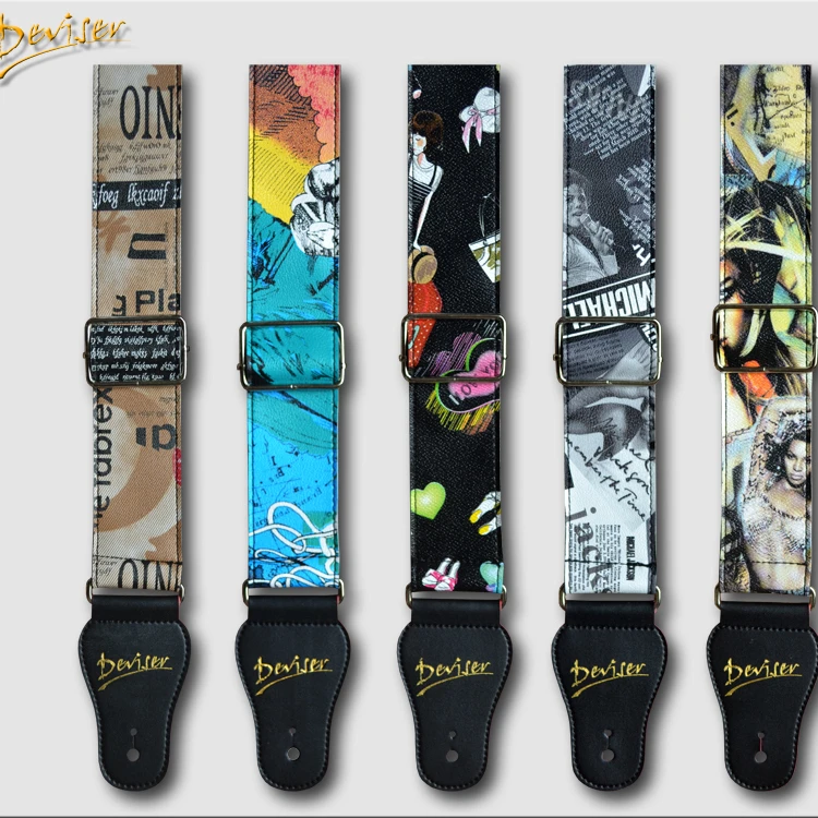 

oem guangzhou vintage personalized guitar straps, Colorful