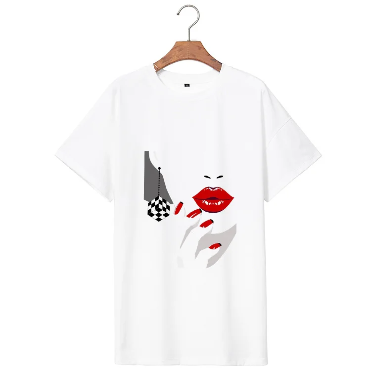 

2021 New Style Design White Tshirt ,Logo Printing Women Tees Casual Custom Women Graphic T shirts