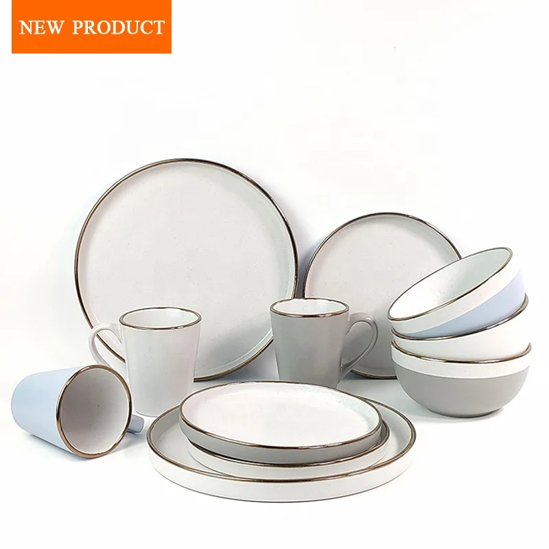 

Wholesale 20 pcs Scratch Resistant Modern Rustic Dinnerware- Kitchen Stoneware Serving Dishes Ceramic Dinnerware Wholesale