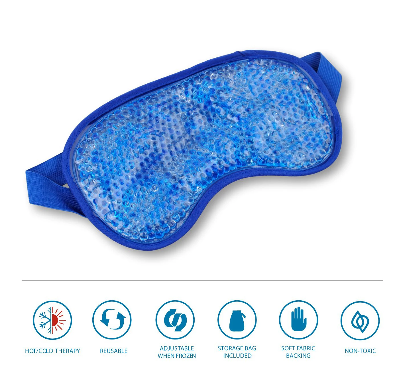 Hot Selling Innovative Reusable Gel Beads Eye Mask Provides Both Ice Or