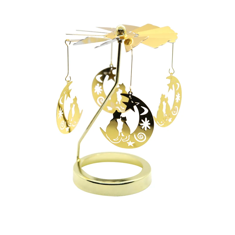 Custom Carousel Rotating Candle Holder Spinning Candle With Laser Cut