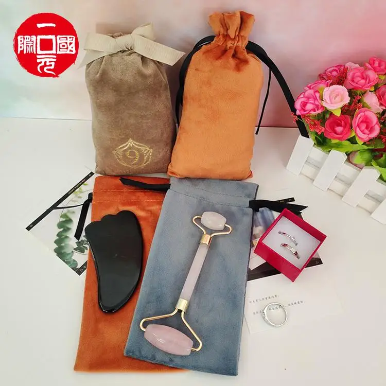 

logo custom travel perfume makeup mirror storage flannel bag jewelry velvet small gift flannel lipstick bag