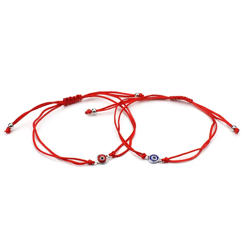 

Hand woven red rope friendship hand rope Turkey blue eyes bracelet for girls