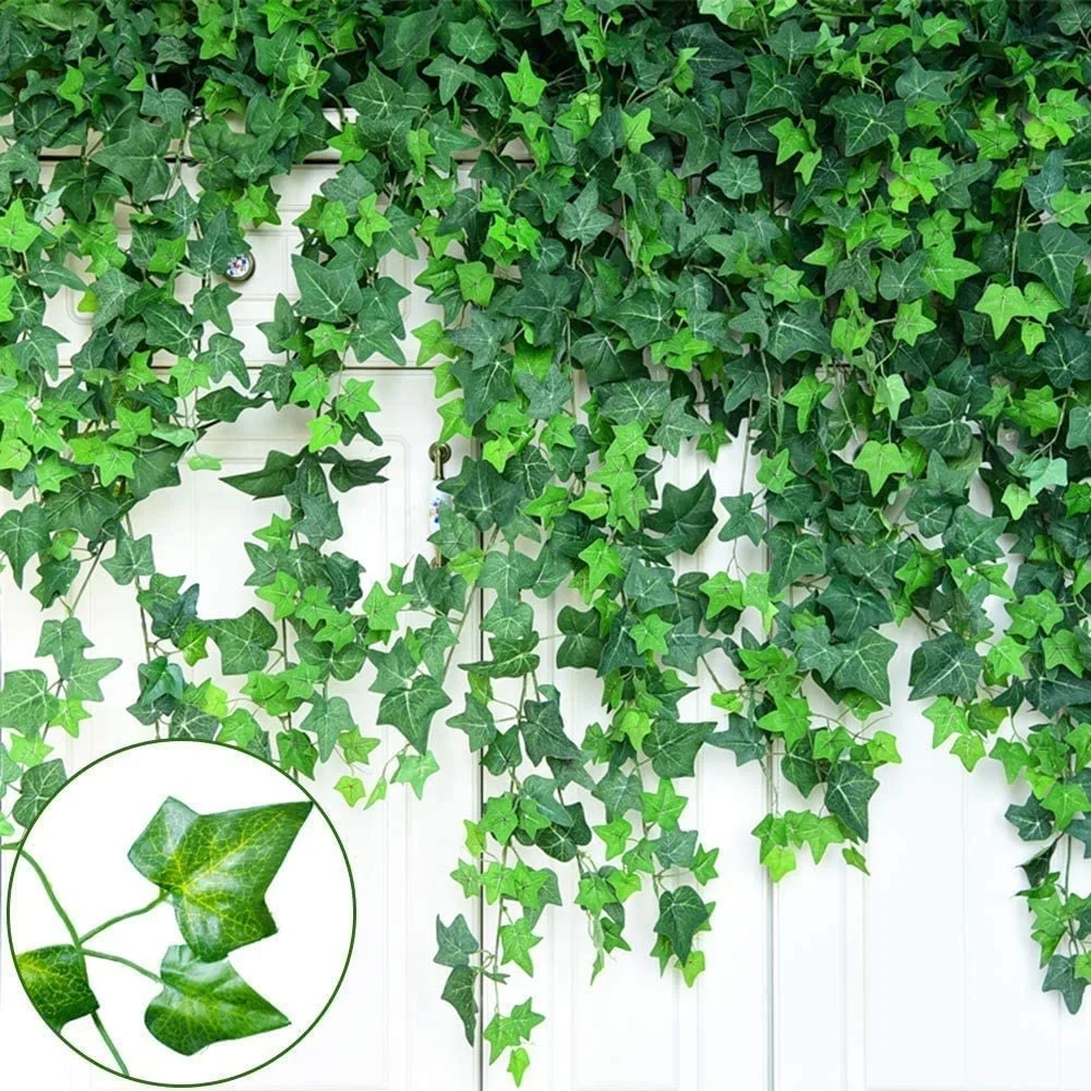 

12 Pack 98 Feet Fake Ivy Leaves Artificial Ivy Garland Greenery Garlands Hanging Plant Vine for Wedding Wall Party Room, Green color