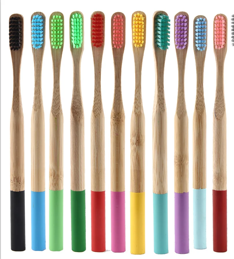 

2021 newest custom logo eco friendly Charcoal Round Handle Adult Hard Hair wooden Bamboo carbon toothbrush, As pictures