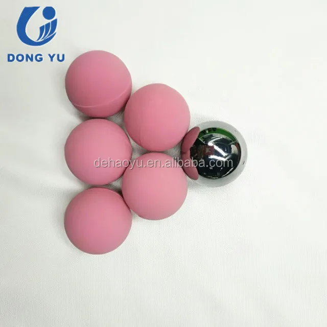 

rubber coated steel ball, Pink/green /yellow