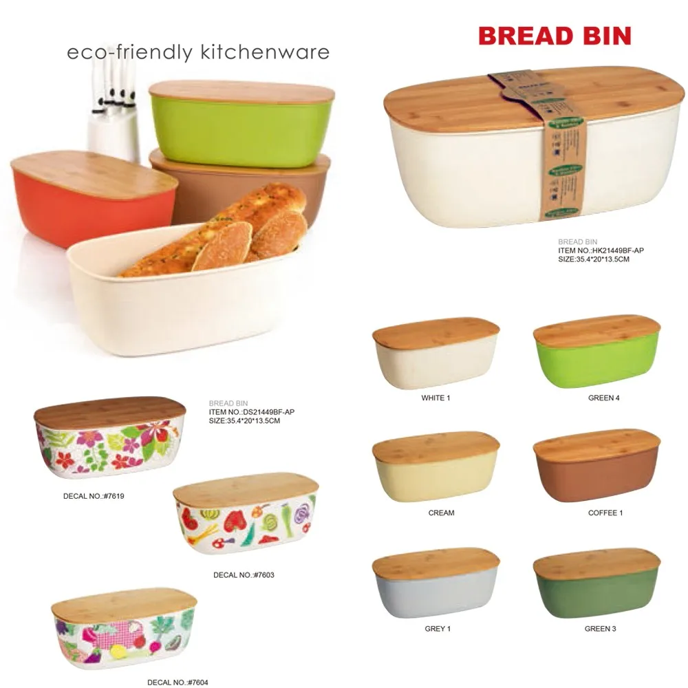 

Eco Bamboo Fiber Bread Box, Customized color