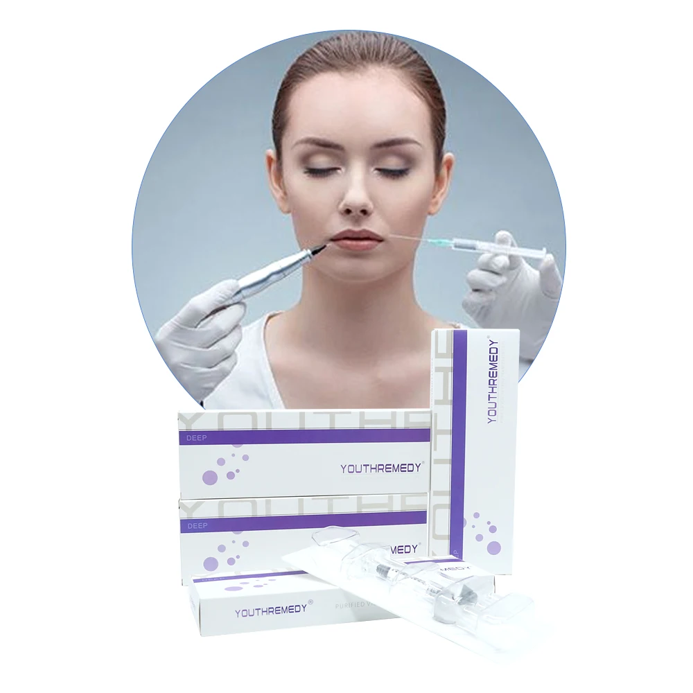 

2ml CE approved Chin Augmentation Injectable Cross Linked Hyaluronic Acid Dermal Filler with BD Syringe, Transparent
