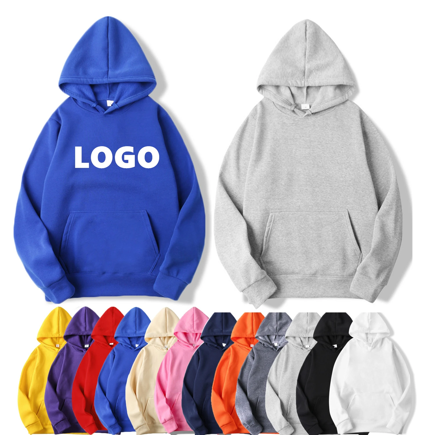 

Custom Printing Logo Slim Fit Long Drawstrings Sport Wear Hoodie and Jogger Set for Men, Dark blue,black,gray, navy, pink