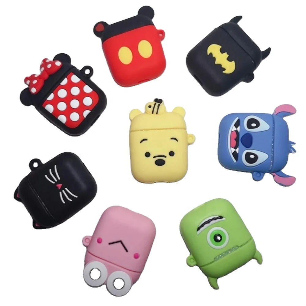 

2020 NEW Arrivals Cute Cartoon Case earphones Silicone Protective Cover Charging Headphones Case For APPLE airpods, Custom color