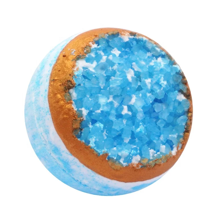 

Oem Fizzy Spa Salt Ball Natural Body Shower Rose Colorful Luxury Organic Vegan Geode Crystal Private Label Bath Bombs