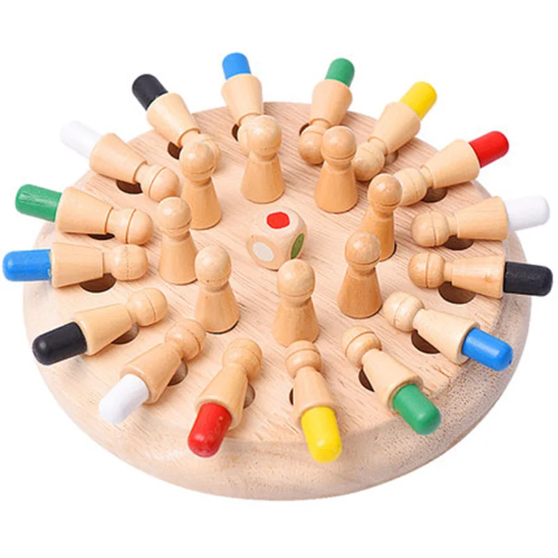 2019 new wooden kids memory match stick chess game fun block