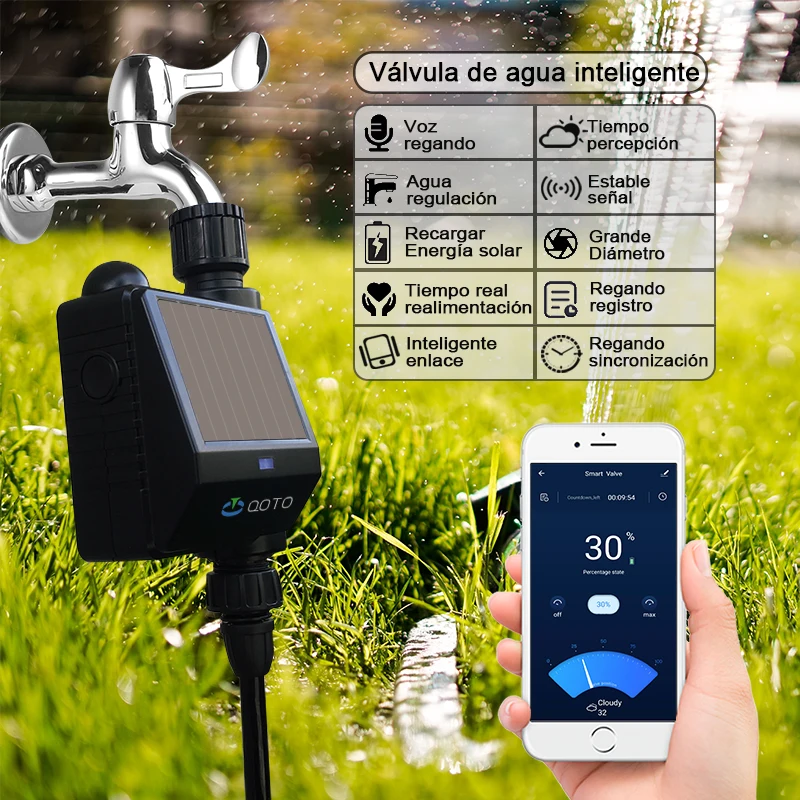 

Automatic irrigation system for gardens and planting areas, wireless automatic water valve.