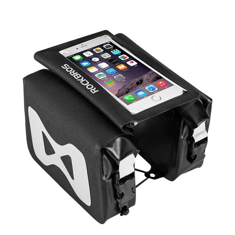 

Bicycle Bike Bags 6.2" Waterproof High Capacity Top Tube Frame Pannier 2 In 1 Portable Phone Touch Screen Cycling Bag, Customized