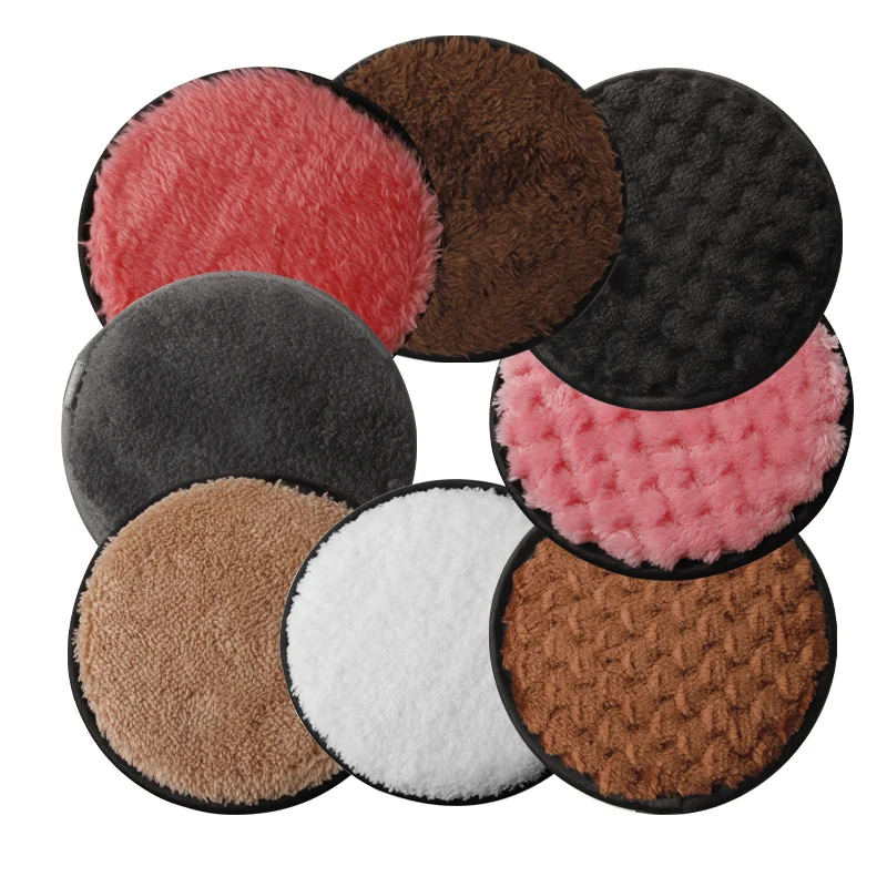 

Amazon Hot Selling Microfiber Water Cleansing Washable Round Make Up Remover Pad, Customized color