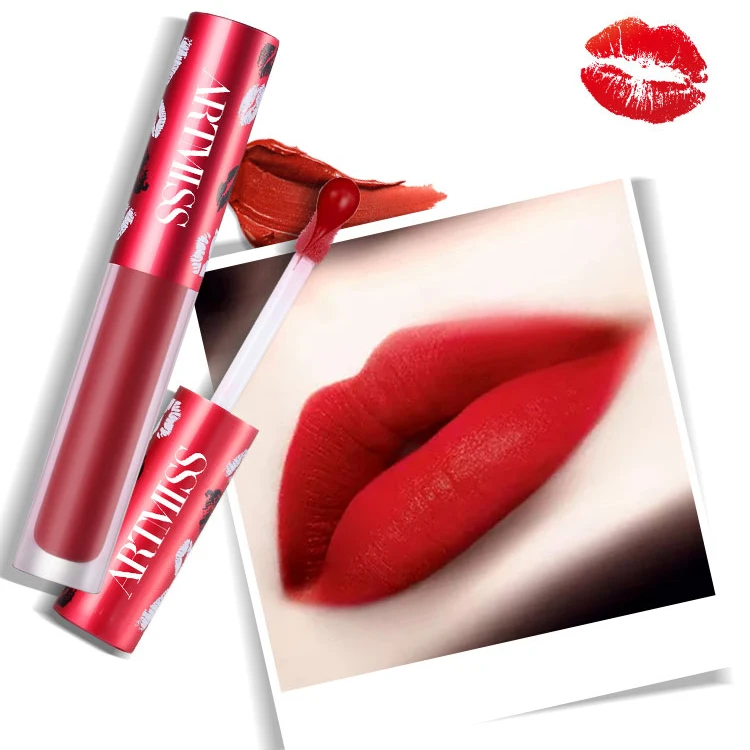 

China supplier matte lip gloss custom logo high pigment velvet lip gloss