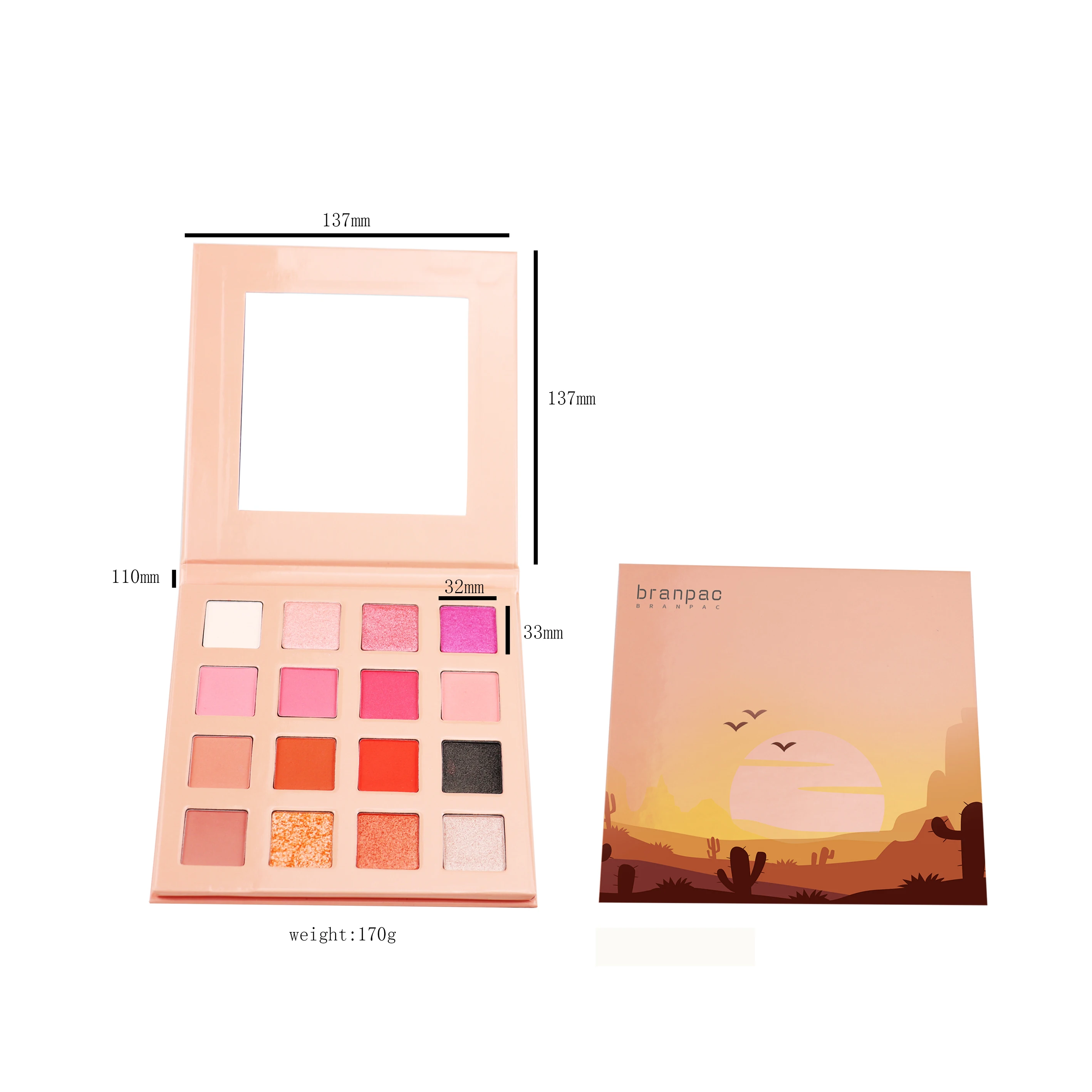 

Customized vegan eyeshadow palette private label high pigment custom