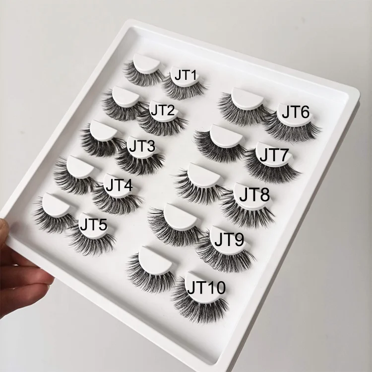 

3D Eyelashes Faux Mink 20mm Long Invisible Band False Eyelash Vegan Hair Lash Clear Band 20mm Faux Mink Eye Lashes