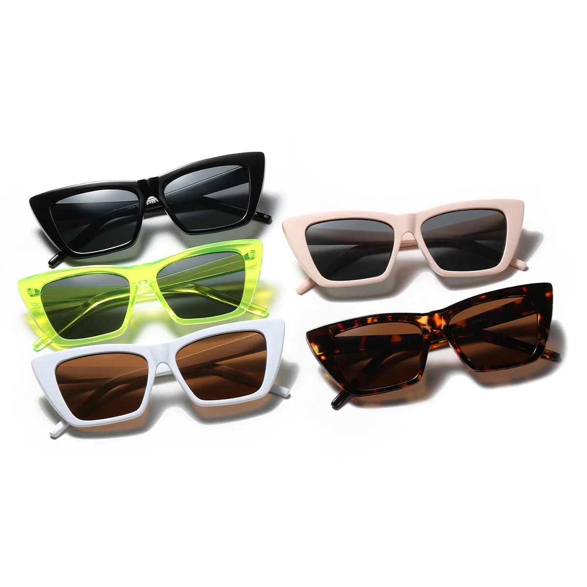 

Spot factory New style Custom Logo Promotional UV400 Square Sun Glasses high quality cat eye sunglasses, Mix color or custom colors