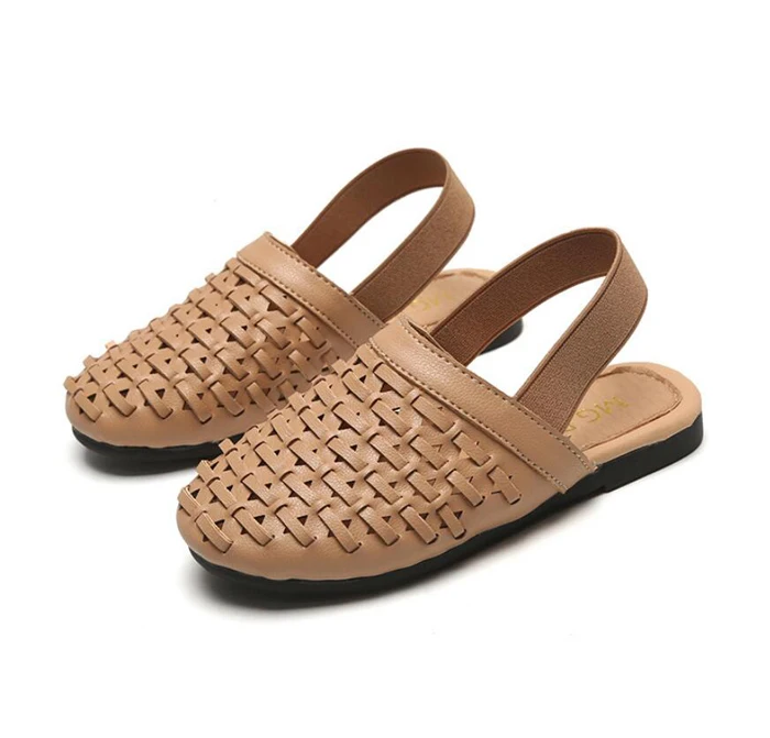 

high quality sling back children girl mules slippers flat slides kids sandals shoes