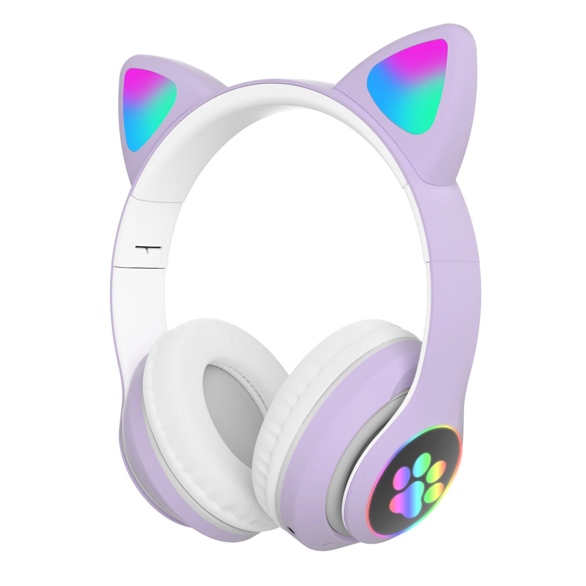 

Best selling christmas gift BT headphone STN28 cat ears wearing light LED macaron colors wireless headphone, 5 colors