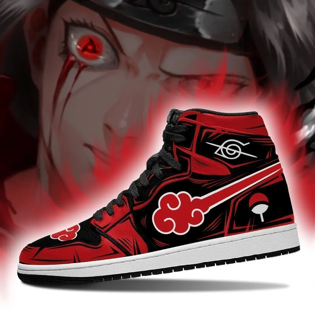 

Ziitop Anime Painting DIY Anime Fan Sneakers Itachi Akatsuki Symbol Mens Womens Basketball Shoes Men's Casual Shoes, Black,white