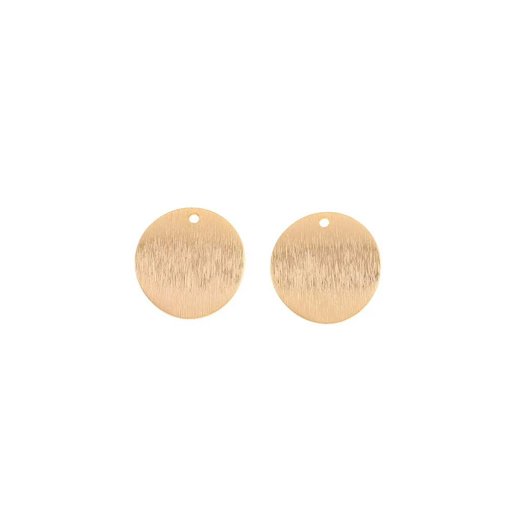 

Jewelry Accessories Cordial Design 50Pcs 18*18MM Jewelry Accessories DIY Making Genuine Gold Plating Round Coin Shape Hand Made