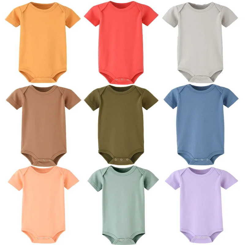 

Newborn baby clothes kids clothing natural fabric plain solid ruffle sleeves cotton linen baby romper, As picture shown