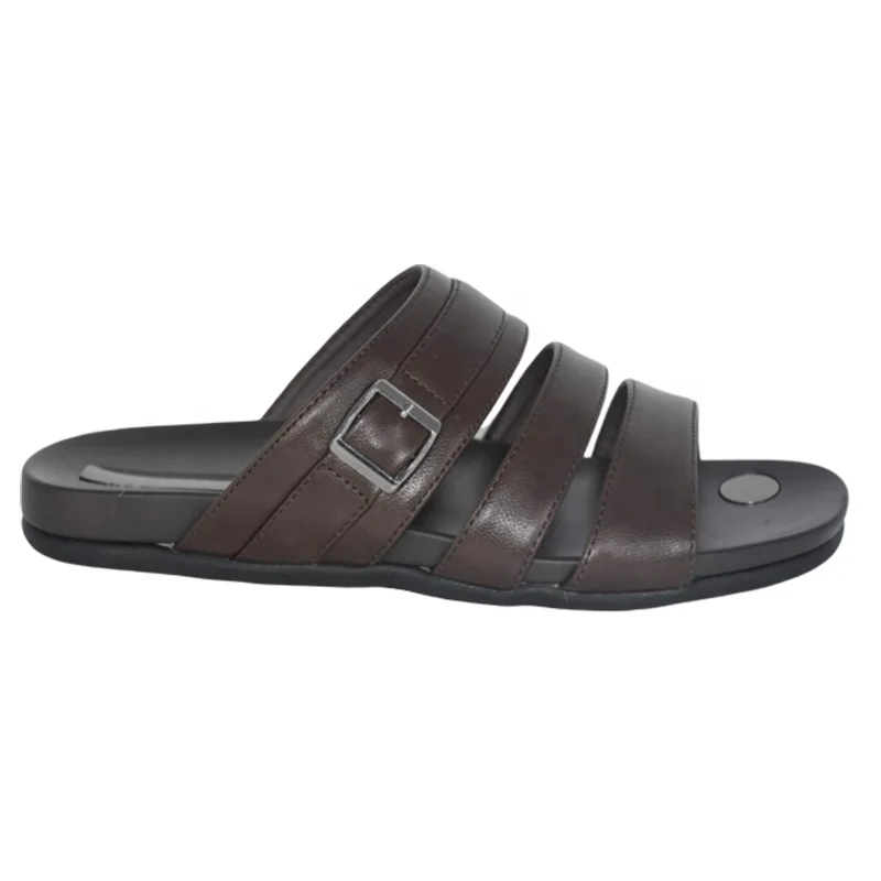 

2020 Hot Fashion Shoes Top Grade Slippers Men Pu Man Slipper Sandal Shoes, Brown