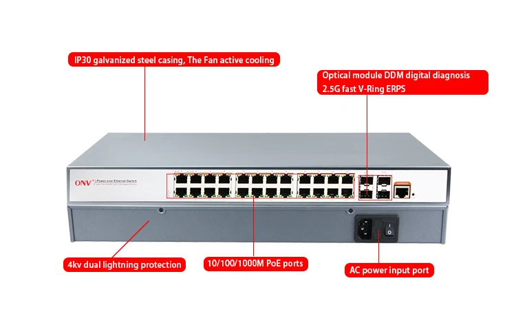 Коммутатор 2 sfp 4 poe