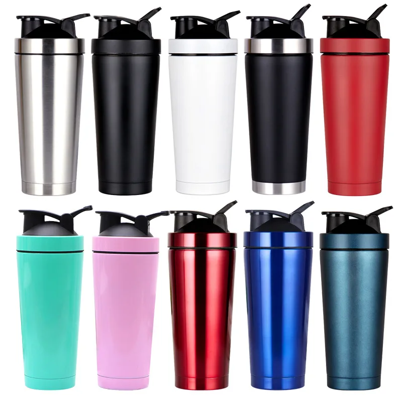 

750ML Custom Logo Wide Mouth Durable Stainless Steel Insulated Fitness Protein Shaker Bottle For Gym