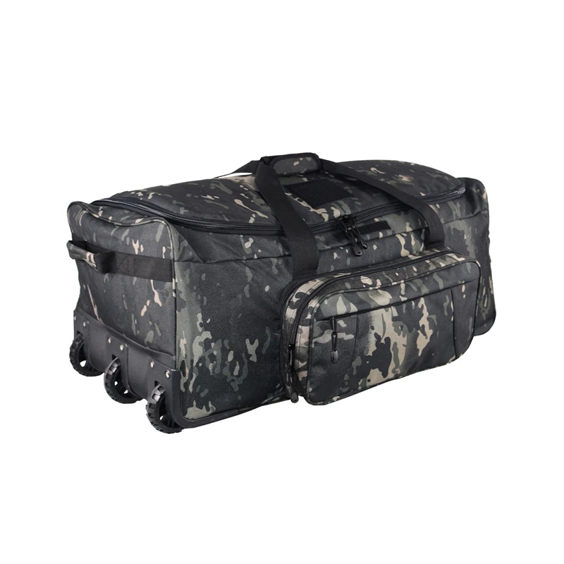 

Waterproof Gym Luggage Sports Duffel Bag Wheels Rolling Deployment Military Suitcase Bag, Black black multicam green grey multicam ocp tan"