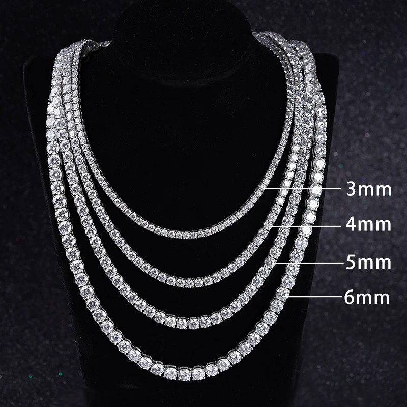

starsgem competitive price white gold plated silver S925 loose moissanite diamond tennis necklace ready to ship