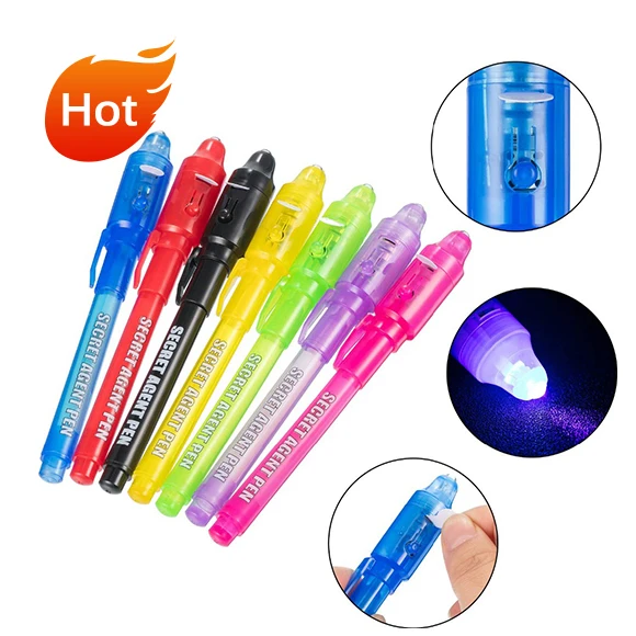 

BECOL Wholesale Fashion Magical Spy Pen Secret Message Invisible Ink Pen Custom Logo UV Light Pen for School