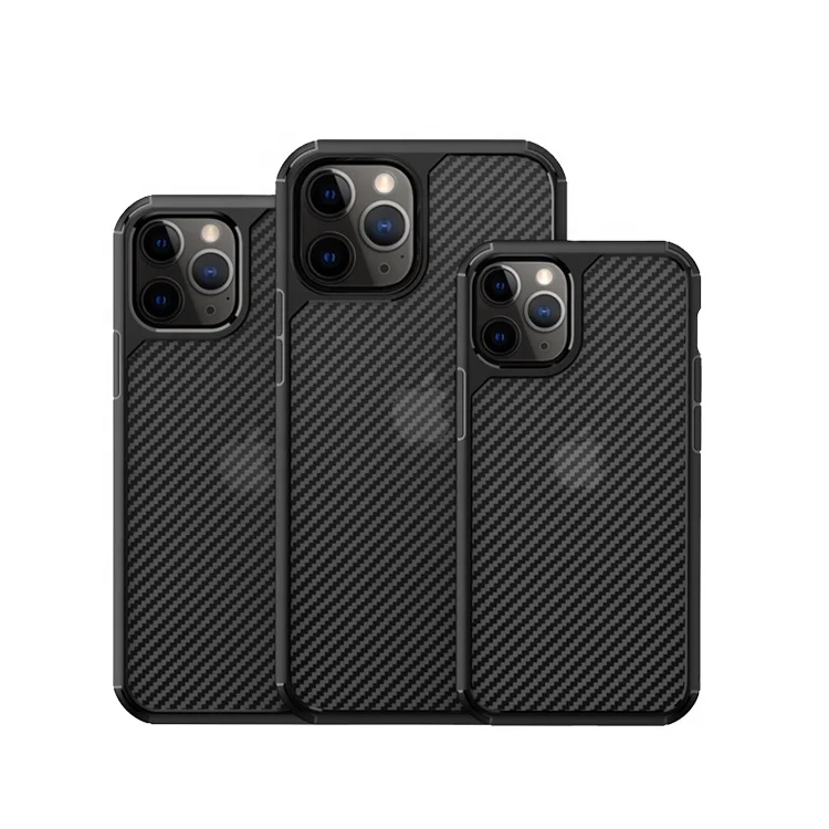 

Premium Tpu Pc Hard Color Carbon Fiber Cool Telephone Smartphone Mobile Phone Case Black For Iphone 12 7 8 Plus 11 Pro Max, Clear