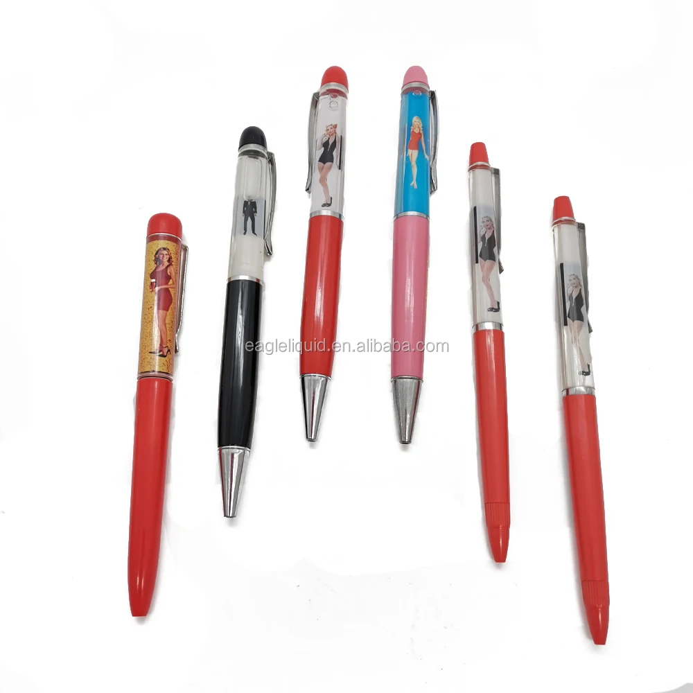 

Upscale advertising professional novelty floating liquid-ink gel pen fashionable naked women sexy girl 3D pen