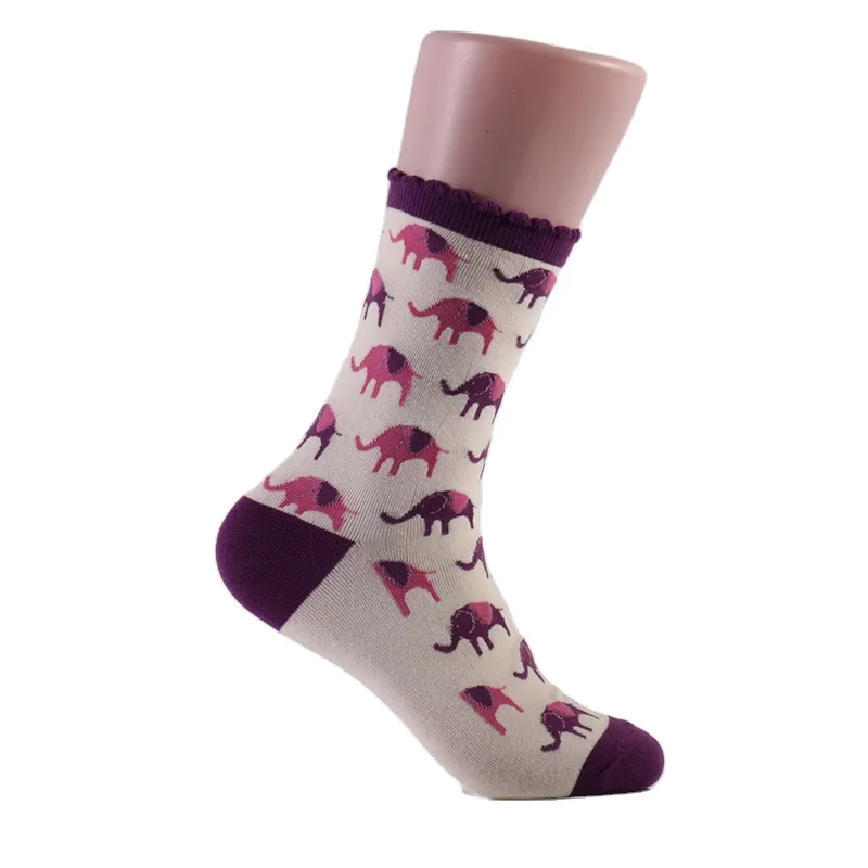 

2020 Winter Thick Warm Fashion Colorful Cotton Women Elephant Quater Socks, Custom color