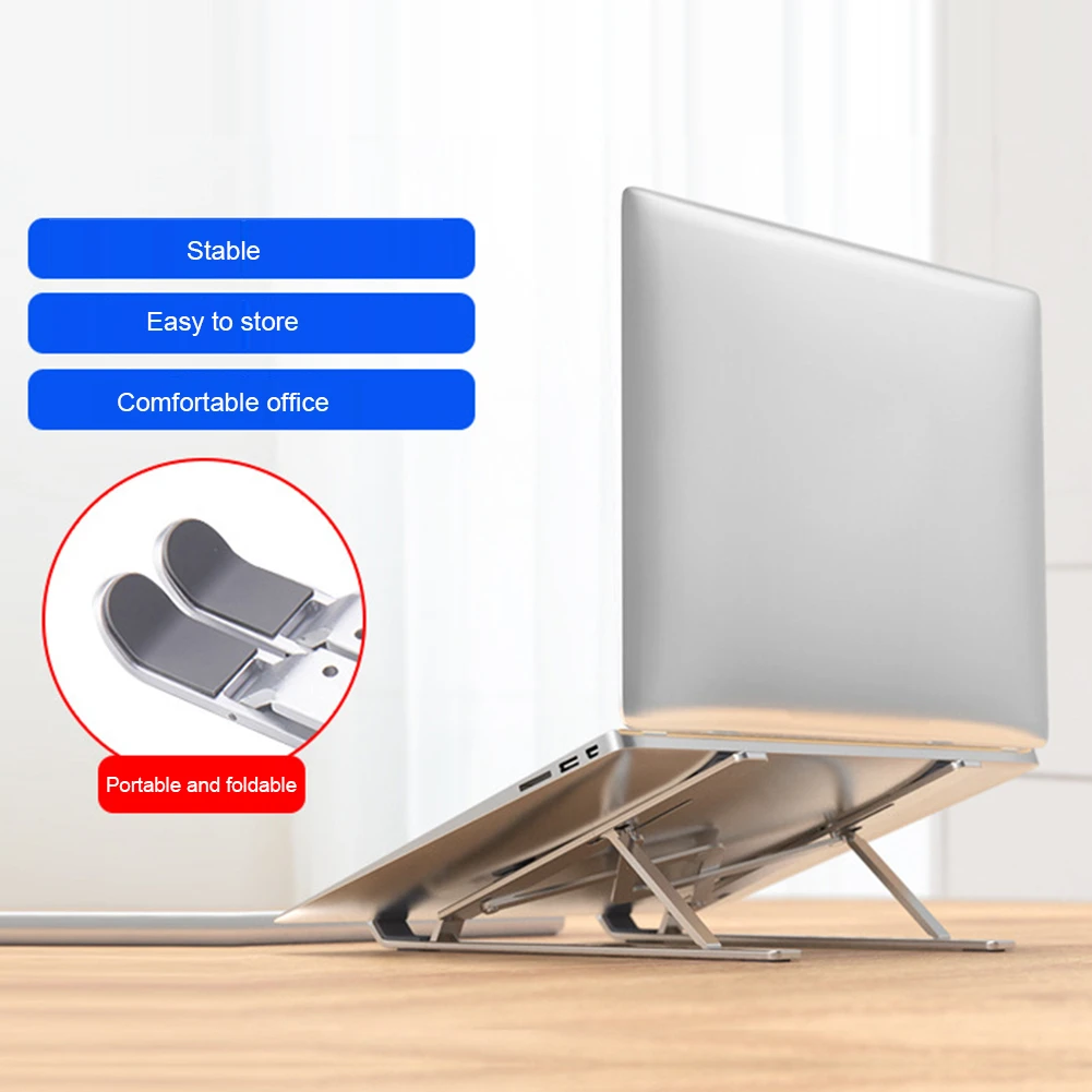 Portable Laptop Stand Aluminium alloy Foldable Notebook Holder Tablet Base Cooling stand For Macbook Pro PC Computer Accessories