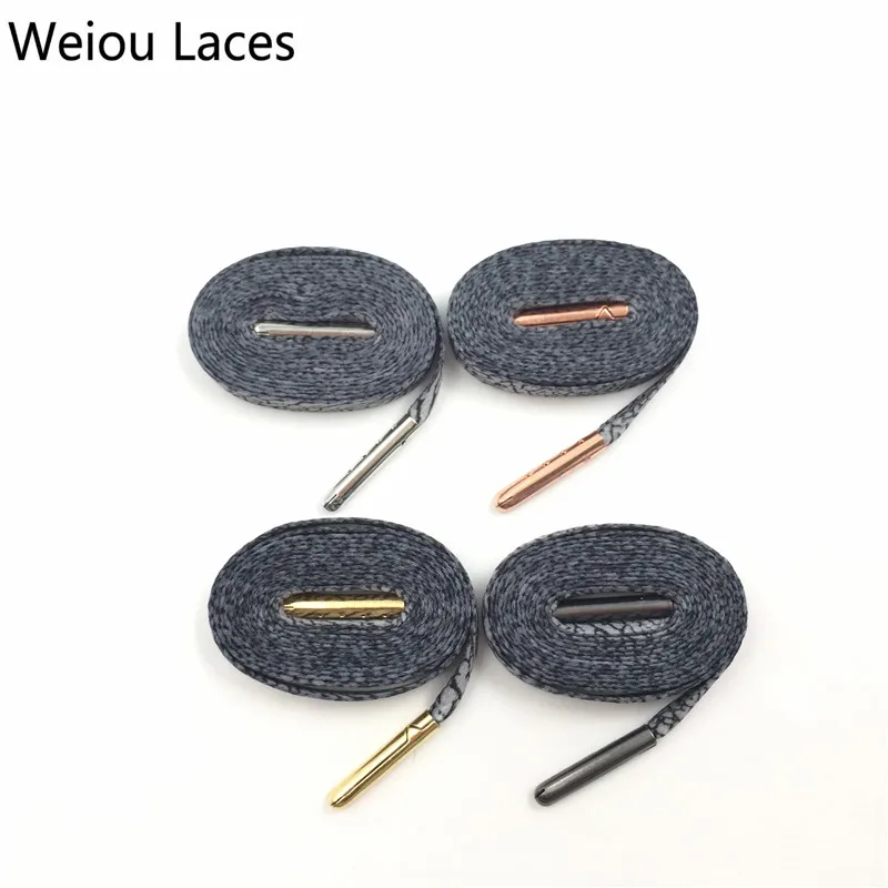 

Weiou Elephant Flat Shoelaces Heat transfer Shoe Laces with Custom Logo Printed Shoe String for Sneakers Dropshipping, Grey-black