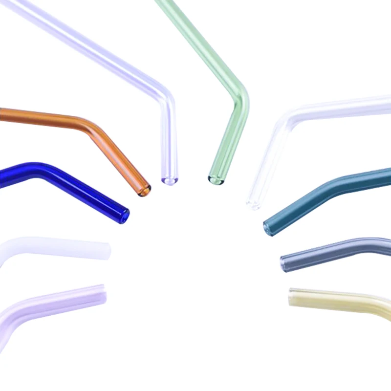 

Hot Products Recyclable Color Customization 8mm Custom Logo Glass Straw
