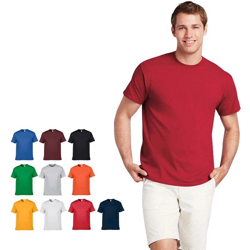 

combed cotton 210gsm thick heavy Cotton men unisex custom t shirt printing oem logo blank plain t shirt