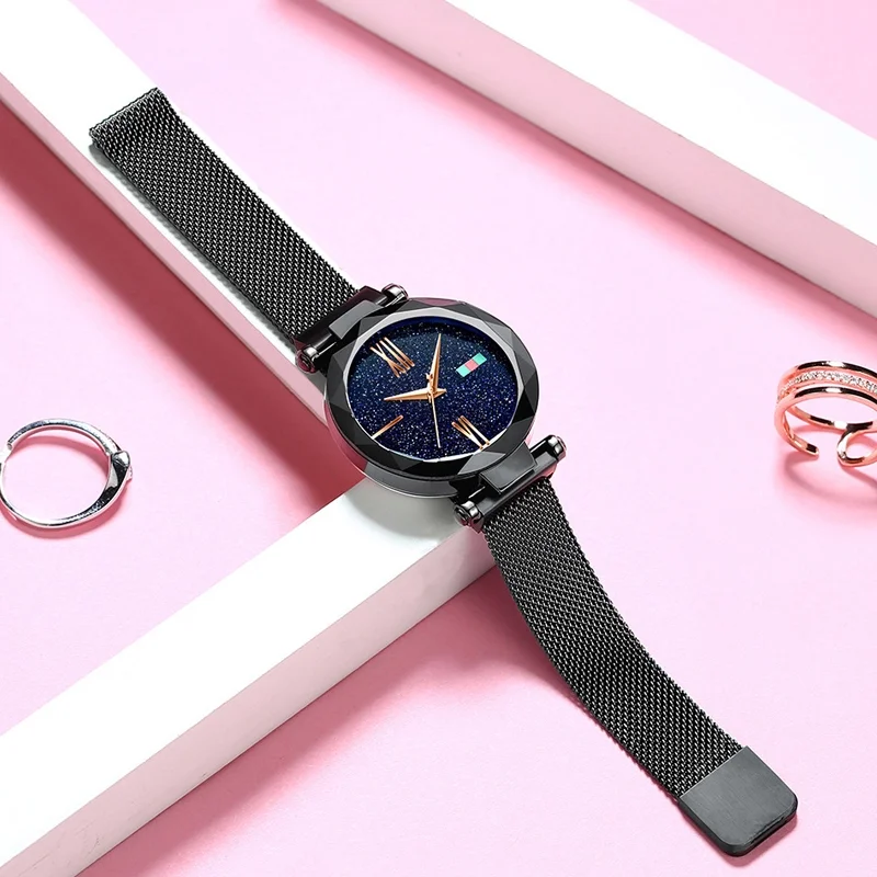 

2019 New Fashion Ladies Watches Starry Sky Dial Private Label Quartz WristWatch For Women